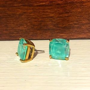 Kate spade aqua colored stone stud earrings